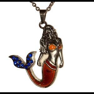 Bold silver mermaid necklace! FIRM